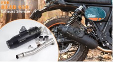 Fit For Royal Enfield Bear 650 Powerage Exhaust Silencer Black - SPAREZO